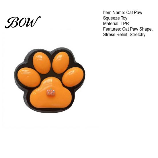 Soft Paw Pinch Toy Halloween Cat Squeeze Toy, Stress Relief Kitten Claw Sensory Party Supplies Stretchy Pet Fidget for Kids and Adults
