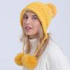 Женская милая осенне-зимняя плюшевая вязаная теплая шапка из мягкой шерсти синели