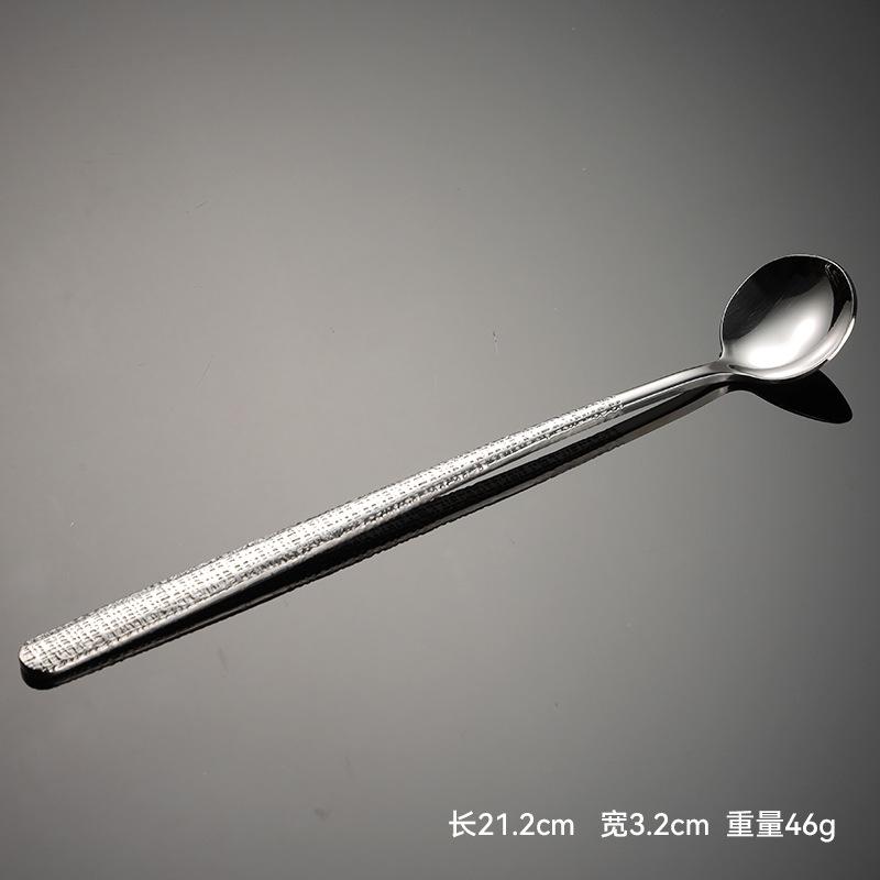 304 Stainless Steel Elegant Series Relief Crack Creative High Value Western Food Knife and Fork Spoon Dessert Ice Spoon and Fork