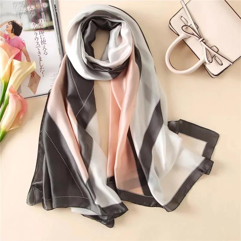180*90cm Luxury Brand Ladies Spring Summer Long Silk Scarf Shawl Digital Painted Shawl Gogh Oil Painting Lady Foulard Bandanna