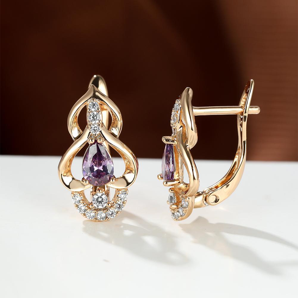 Изысканные женские серьги-гвоздики белого цвета, цвета морской волны, фиолетовый камень, серьги-крючки в форме сердца, полые серьги, подарок на годовщину свадьбы, День святого Валентина