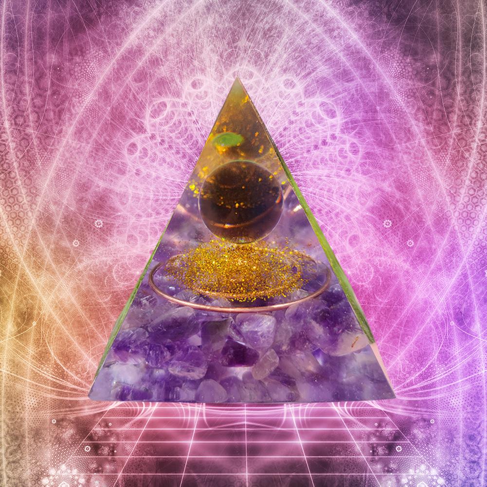 3D Мини-фигурка пирамиды Натуральный кристалл Каменная скульптура Офисные настольные украшения Оргон Декор Подарки для друзей