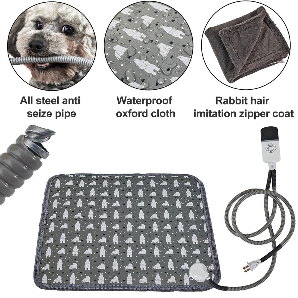 Электрическое одеяло для питомцев Водостойкое Регулировка температуры 9 режимов Устойчивая к жеванию Грелка для питомцев
