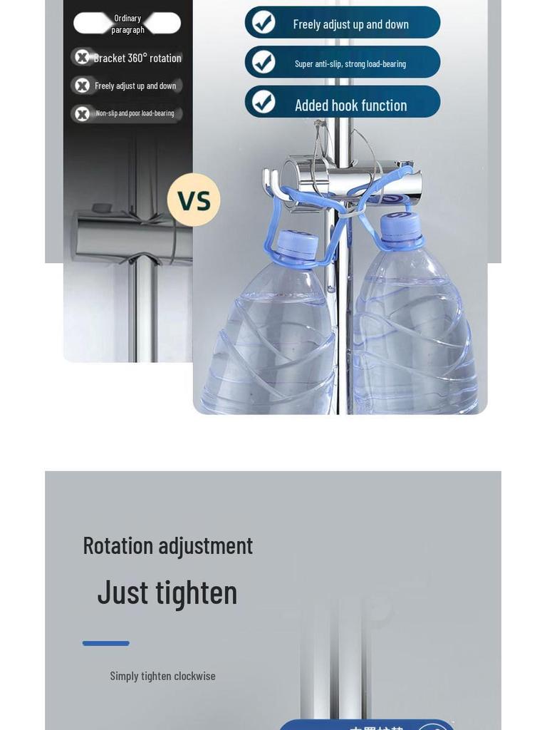 Трансграничный регулируемый душевой кронштейн без сверления со съемной штангой и универсальным основанием для лейки