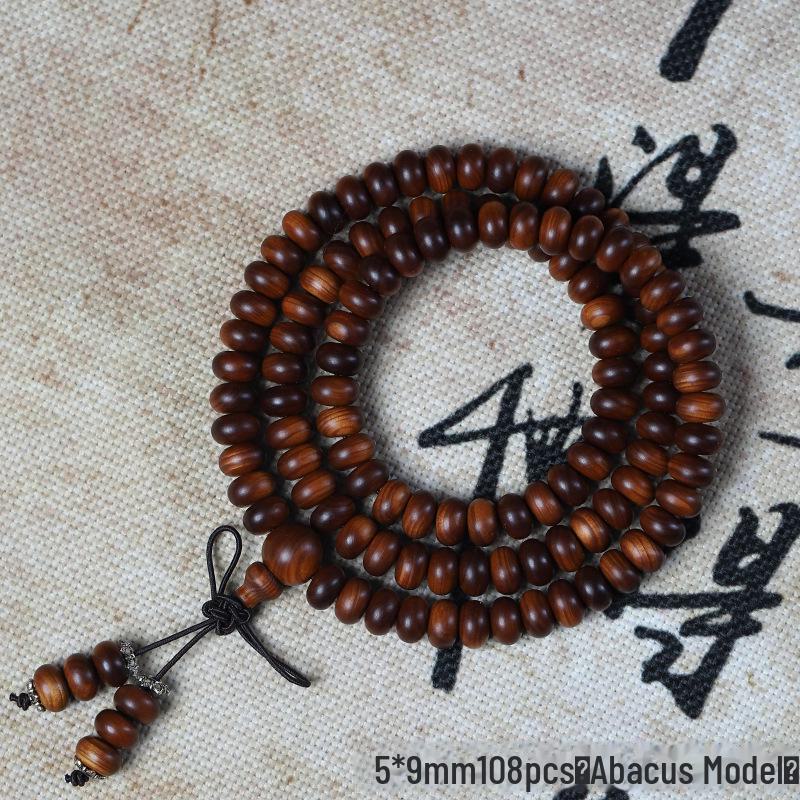 «Мужской браслет Taihang Aged Cypress — ювелирные изделия из черных масляных бусин Будды»