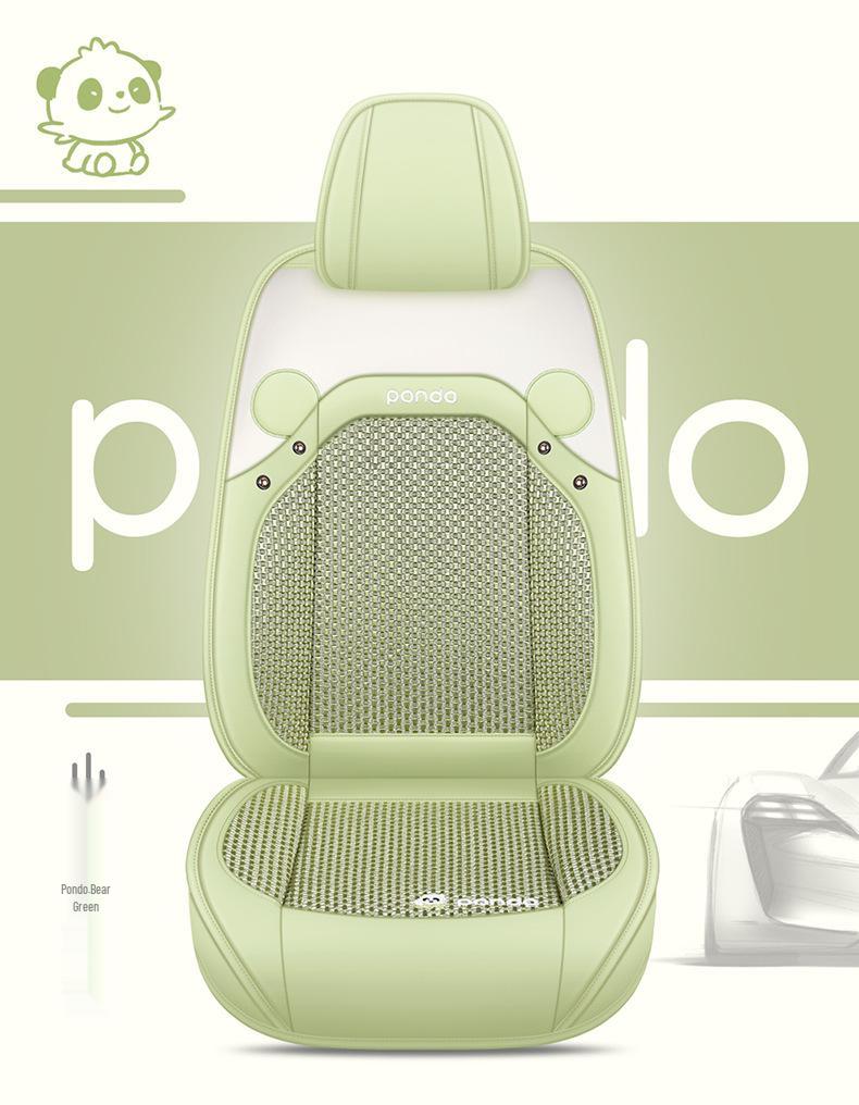 Новый мультяшный кожаный комплект подушек на сиденья автомобиля из ледяного шелка, на все сезоны