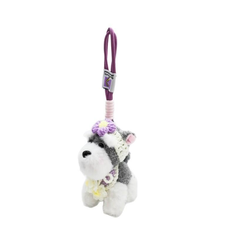 Snow Terrier Plush Keyring Bag Decor Cute Animal Pendant For Teen Gift