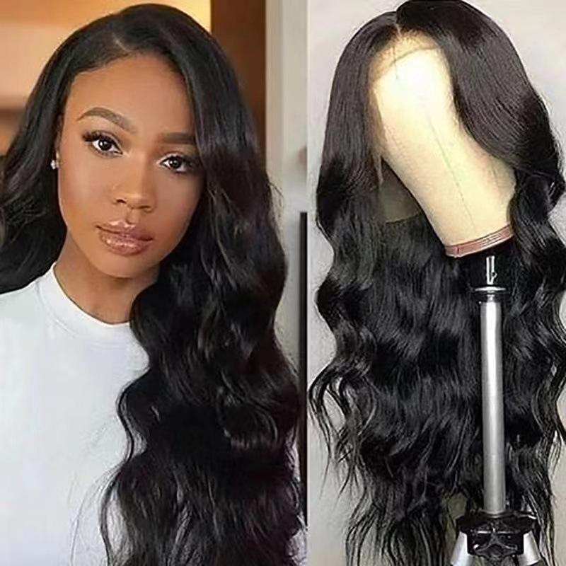 New European and American women's big wave wig medium length curly hair chemical fiber high temperature silk headgear spot