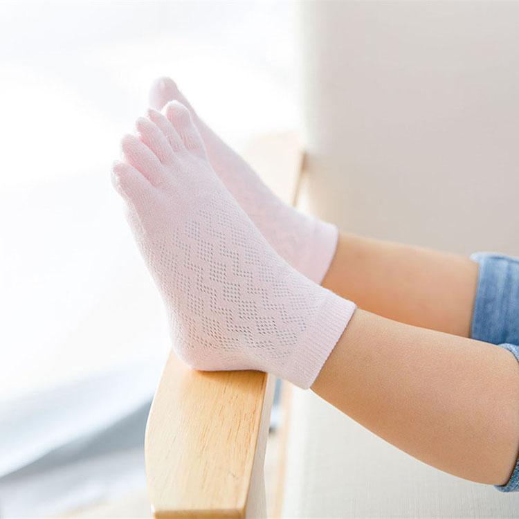 5 пар детских носков для малышей, однотонные хлопковые носки с пятью пальцами, детские носки с сеткой, дышащие носки с пальцами для мальчиков и девочек, 1-3-6-10-12 лет, детские аксессуары