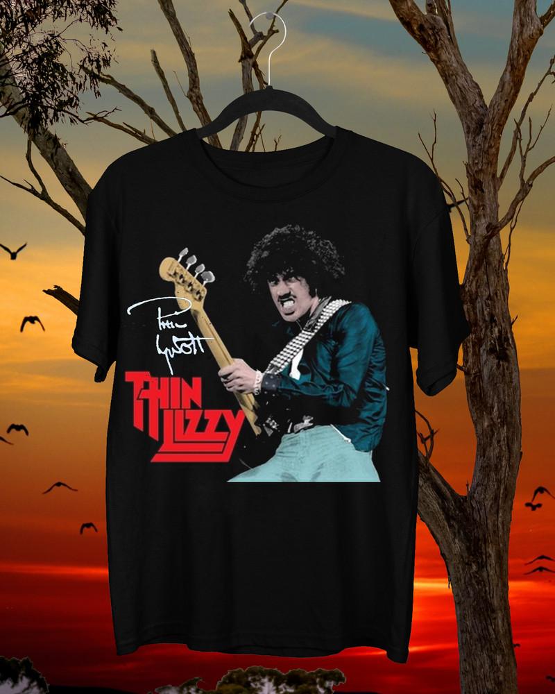 Phil Lynott Thin Lizzy Signature Short Sleeve Black All Size Unisex Shirt Unisex T-Shirt