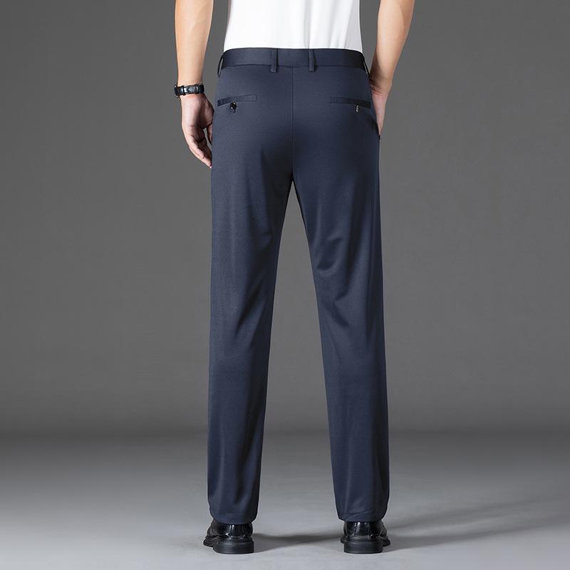 Мужские брюки из высокоэластичного материала Ice Silk: Износостойкая, устойчивая к царапинам, дышащая, удобная повседневная деловая одежда для весны и лета