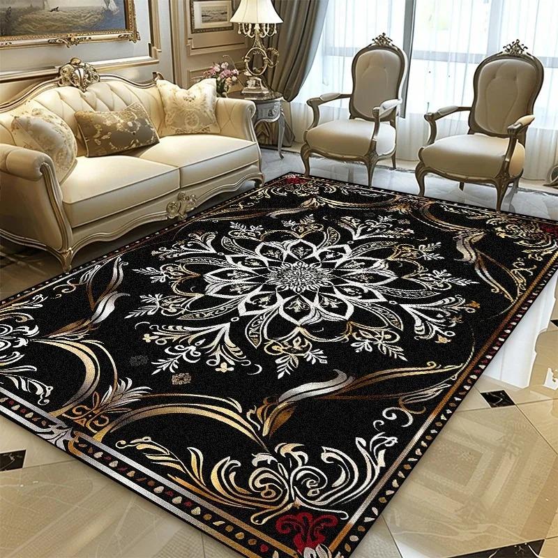 Персидский Черное Золото Роскошный Ковер для Гостиной Ковры Гостиная Маленькие Ковры для Спальни Комната Спальня и Офис Зона Дивана Нескользящий Декор