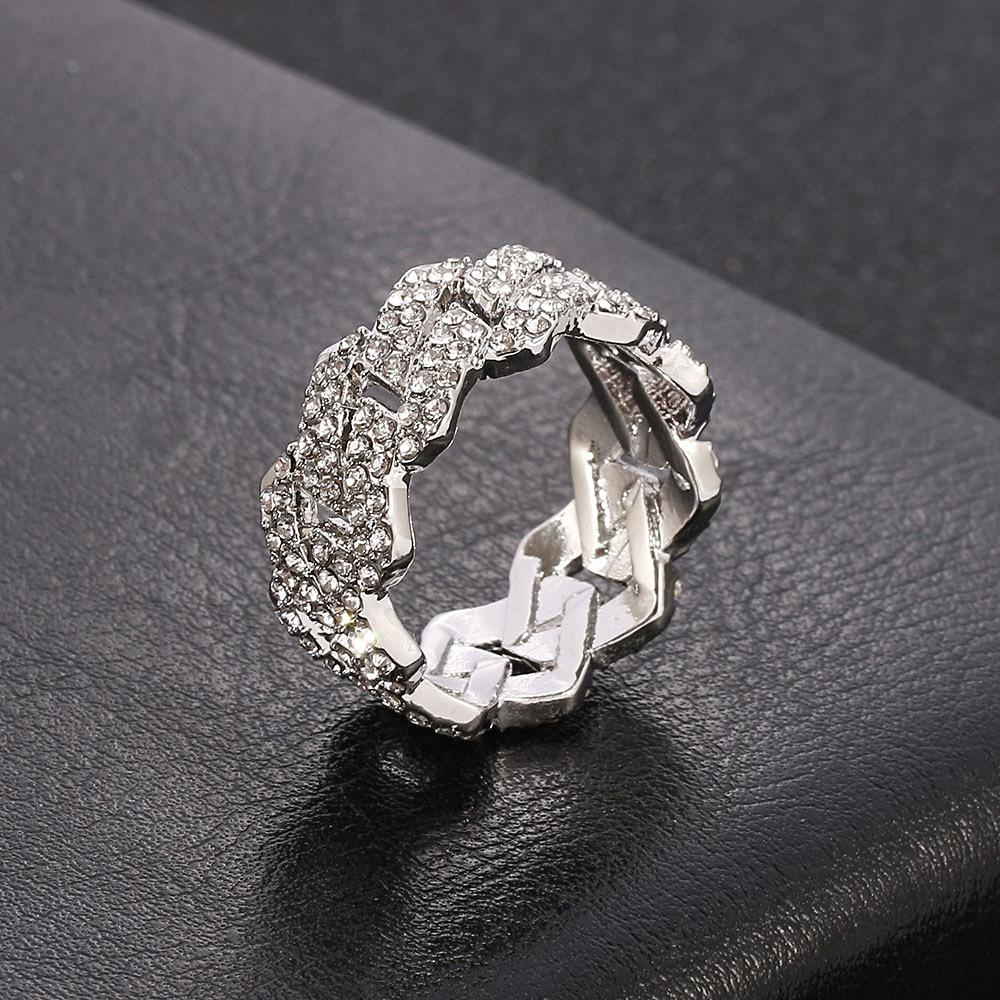 Domineering and Fashionable Cuban Diamond Rings, Fashionable and Cool New Version of the Ring Trend