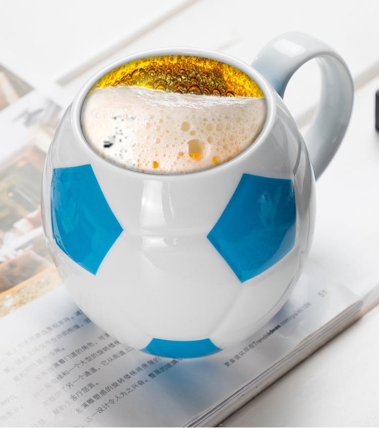 Керамическая персонализированная чашка для воды с футбольным дизайном, прочные кружки, кофейная чашка