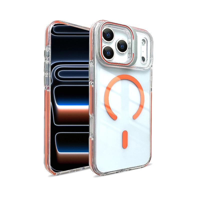 В наличии: Магнитный прозрачный чехол-подставка для iPhone 17 Pro Max - Ударопрочный дизайн