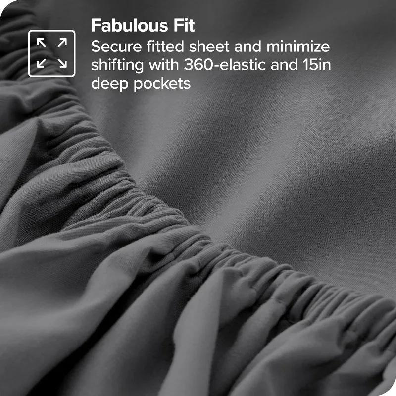 Extra Deep Pocket King Size Sheets Sets Fits Mattress Cover Split Head Flex King Sheet Set Bed Sheets Double Brushed Easy Fit 4 Piece Set FlexTop