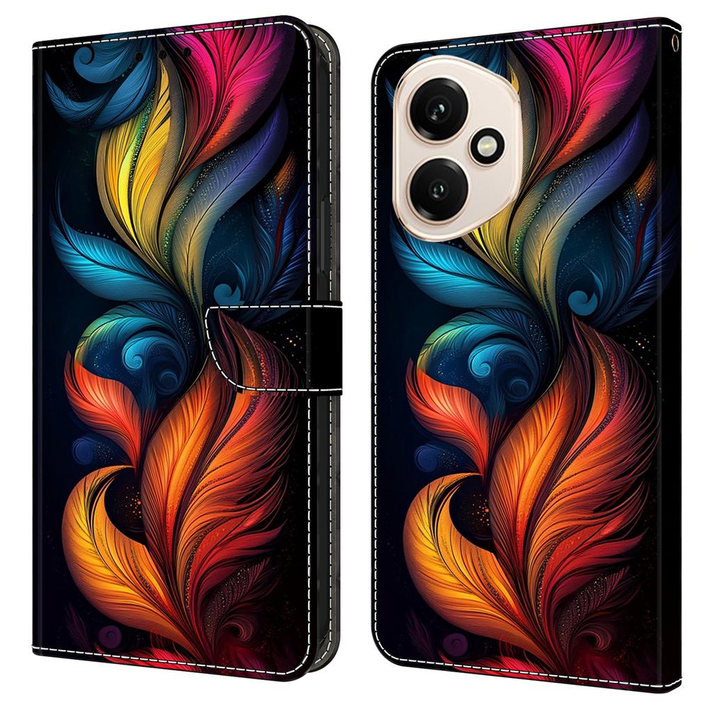 Для Honor 400 5G (Глобальный) Кожаный чехол с принтом, кошелек-подставка, откидная крышка для телефона