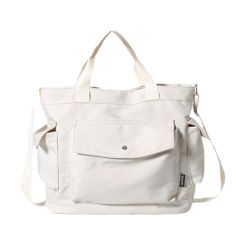 Большая вместительная сумка для студентов колледжа, женская, 2024 года, простая, повседневная, сумка через плечо, портативная сумка для покупок