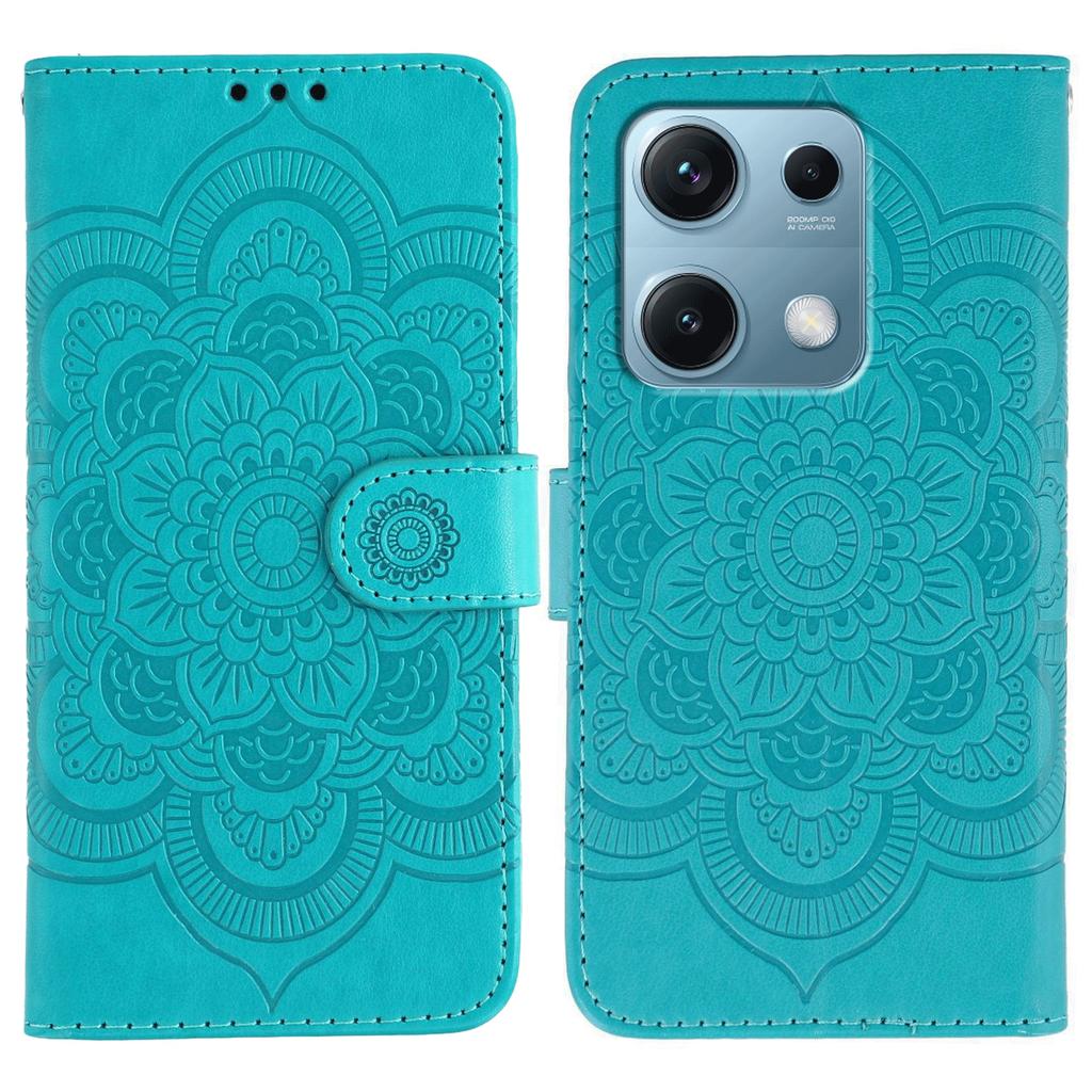 Для Xiaomi Redmi Note 14S 4G Чехол из ПУ кожи с тисненым дизайном мандалы, кошелек-чехол для телефона