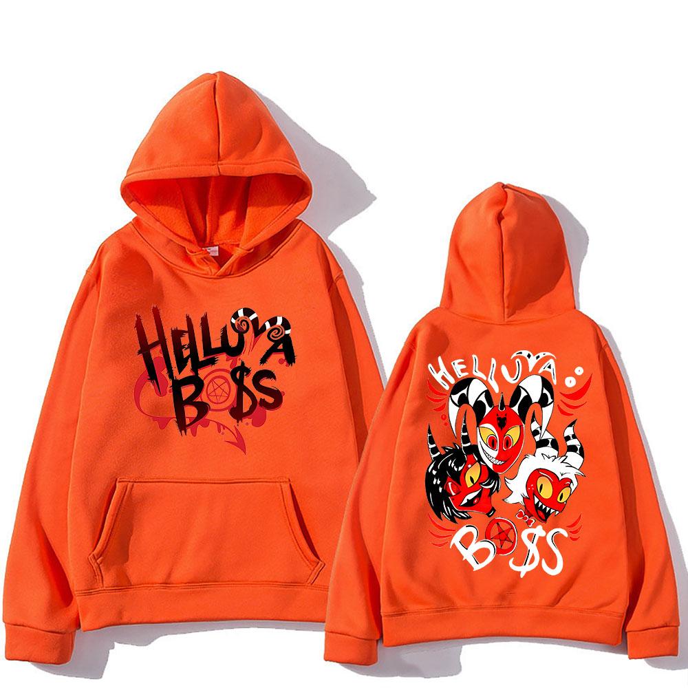 Helluva Boss Hooded Anime Print Cartoon Удобные толстовки с длинными рукавами Harajuku Kawaii Clothes Sudaderas Cute Fleece Hoody