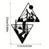 Декорации на тему пейзажа, настенные художественные украшения, горный металлический настенный декор, настенный знак, металлический настенный подарок, треугольное настенное искусство для гостиной