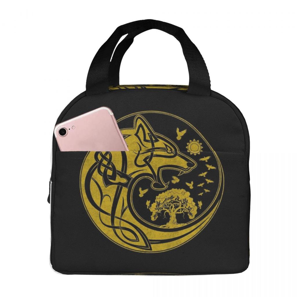 Viking Loki Son Fenrir Insulated Lunch Bag for Kids School Cooler Thermal Food Box Tote Portable Lunch Boxes Container