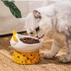 Милая керамическая миска для кошек Нескользящая Защита от переворачивания Миска для кормления собак с ложкой в виде кошачьего ушка Большая вместимость Кормушка для питья для домашних животных