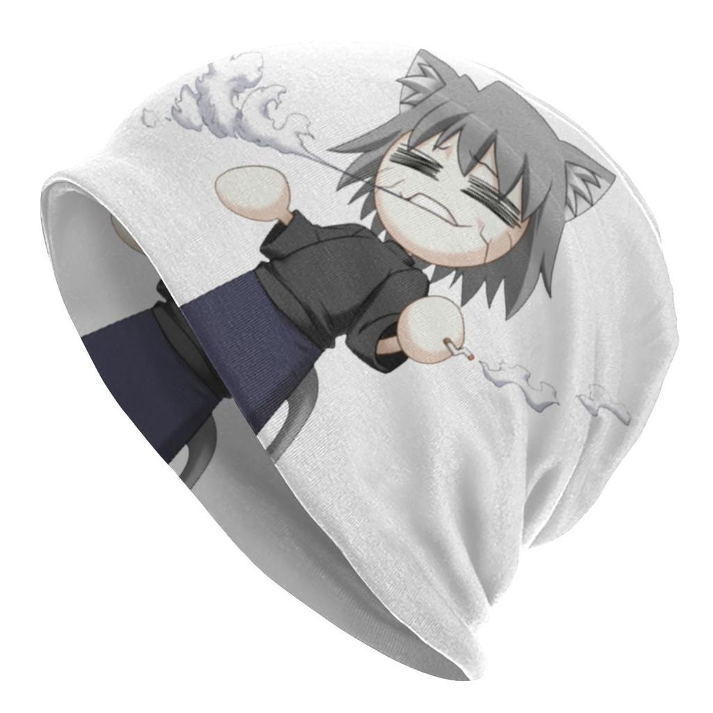 Зимняя теплая шапка Neco Arc Cat Cat Femme с напуском, шапка-бини, хип-хоп, мультяшная комическая игра, уличные лыжные шапочки с черепами, шапки унисекс для женщин