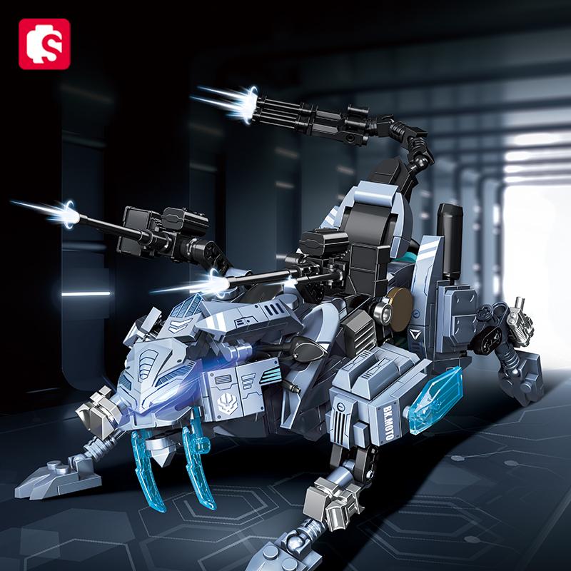 SEMBO BLOCK Animal Mechanica Series Building Block s MOC Animal-shaped Vehicle Transforming Mecha Blocks Kids Toys Boys Gifts