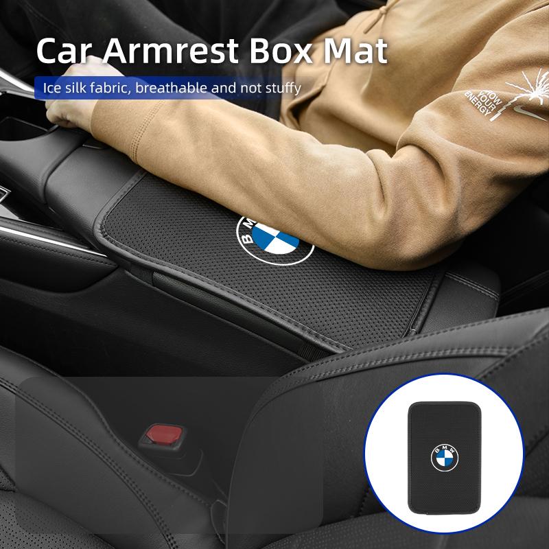 DBTW9 2025 Hot Car Interior Armrest Box Cover Console Ice Silk Booster Storage Pad For BMW E46 E90 E60 F30 F10 E39 E36 F20 E87 E90 E70