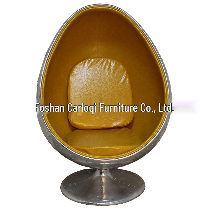 Aluminum Eggshell Lounge Chair - Creative and Stylish Fiberglass Sofa Chair.