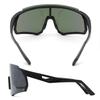 Sports Black Matte with Mirror Lenses and Silver A-Fit Men's Sunglasses, Mirror, AF-806-C1
