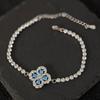Bracelet Loop Four-Leaf Clover Bracelet Women'S Light Luxury Niche Full Of Diamond Snowflake Hand Jewelry Cold Wind High Sense