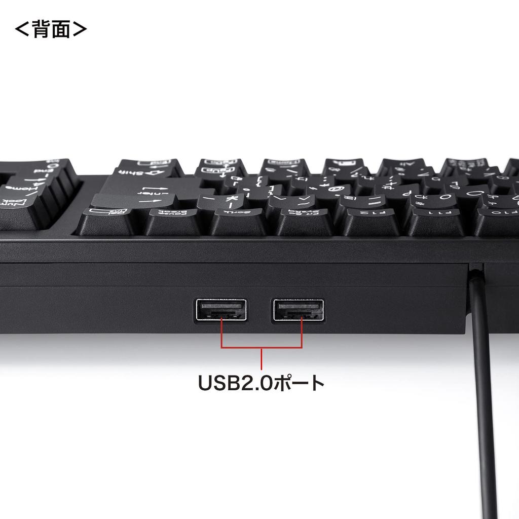 Компактная клавиатура Sanwa Supply с USB-хабом, черная, с цифровым блоком (SKB-KG2UH2BK)