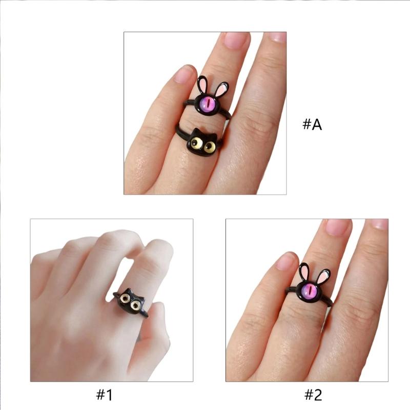 Cute Monster Rings For Women Fashion Sweet Cat Eyes Open Couple Rings Wedding Finger Accessories New Jewelry Gift