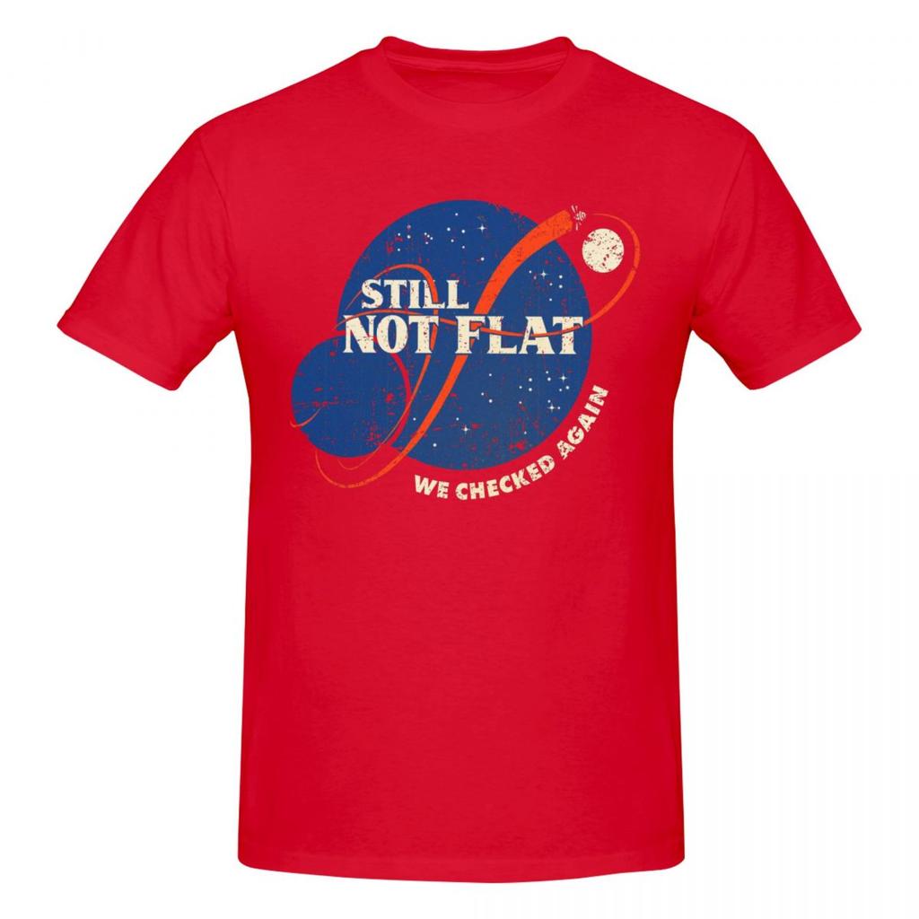 Unisex Funny Spaceinspired Parody Planets Still Not Flat We Checked Again Science Astronomy Trending T Shirt Cotton Unisex Clothing