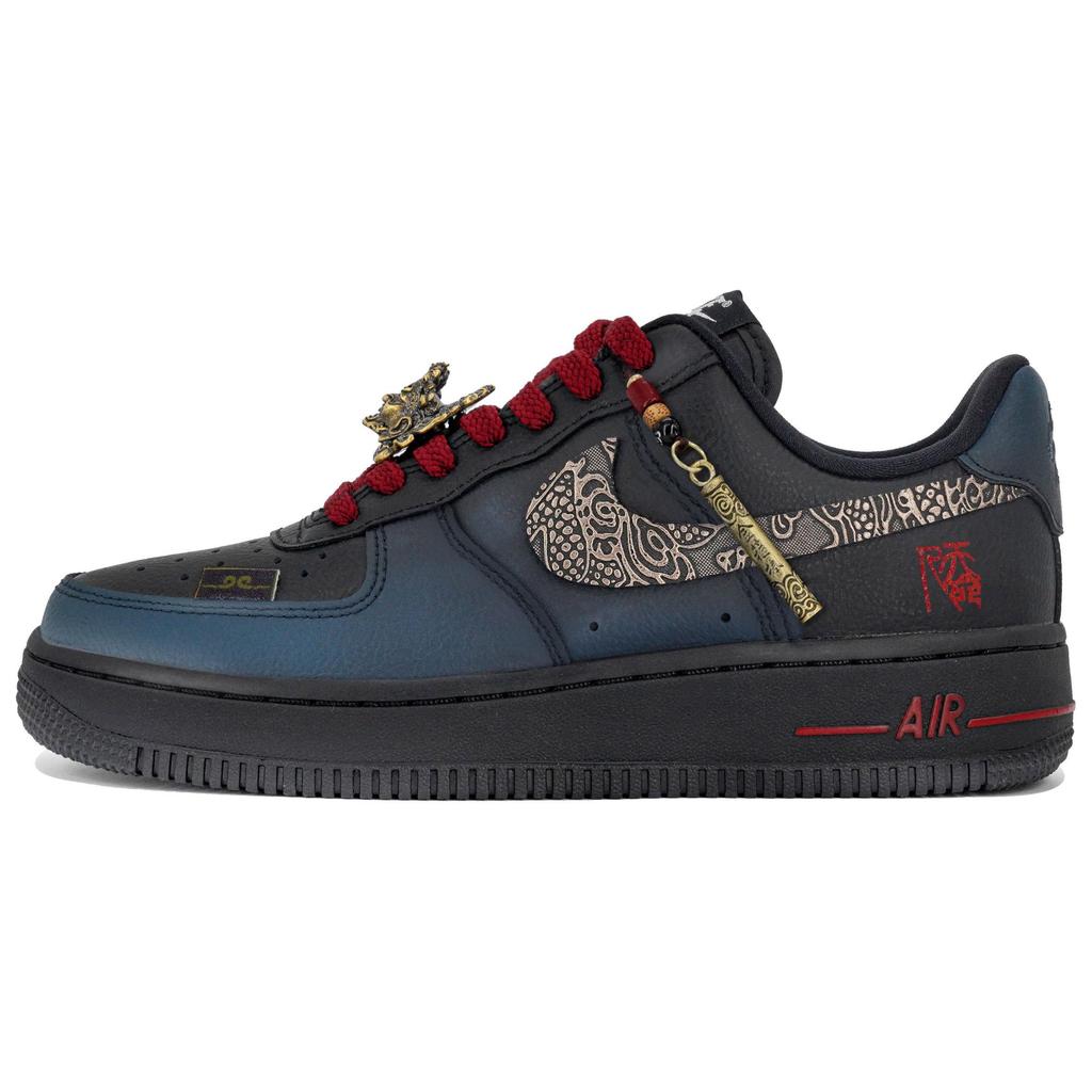 Nike Nike Air Force 1 Нескользящие Устойчивые к истиранию Низкие Кеды для скейтбординга Унисекс Черный Золотой CW2288-001(Team113-S-BOX)