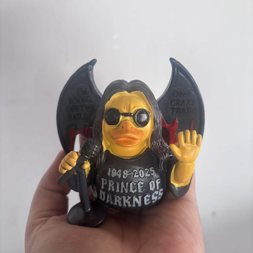 Ozzy Osbourne Back To the Beginning Rubber Duck Statue,Prince of Darkness Duck, Rock Tribute Duck Collectible,Music Jeeps Ducking for Party Decor