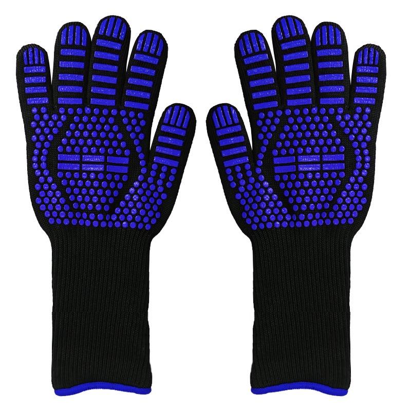 Meier High temperature resistance 500 degrees, silicone barbecue oven microwave oven anti-scalding high temperature insulation gloves