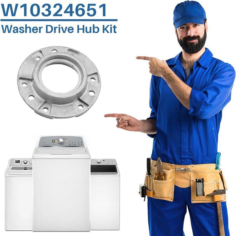 AEE2-W10324651 Washer Basket Drive Hub Kit -W10291416, W10291417, PS2581262 - Durable Repair For Quiet, Leak-Free Performance