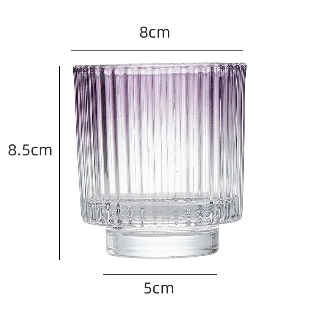 Современный скандинавский стеклянный подсвечник с прозрачной чашей для свечи с вертикальными полосками для центральных элементов, украшения стола для свадьбы, дня рождения