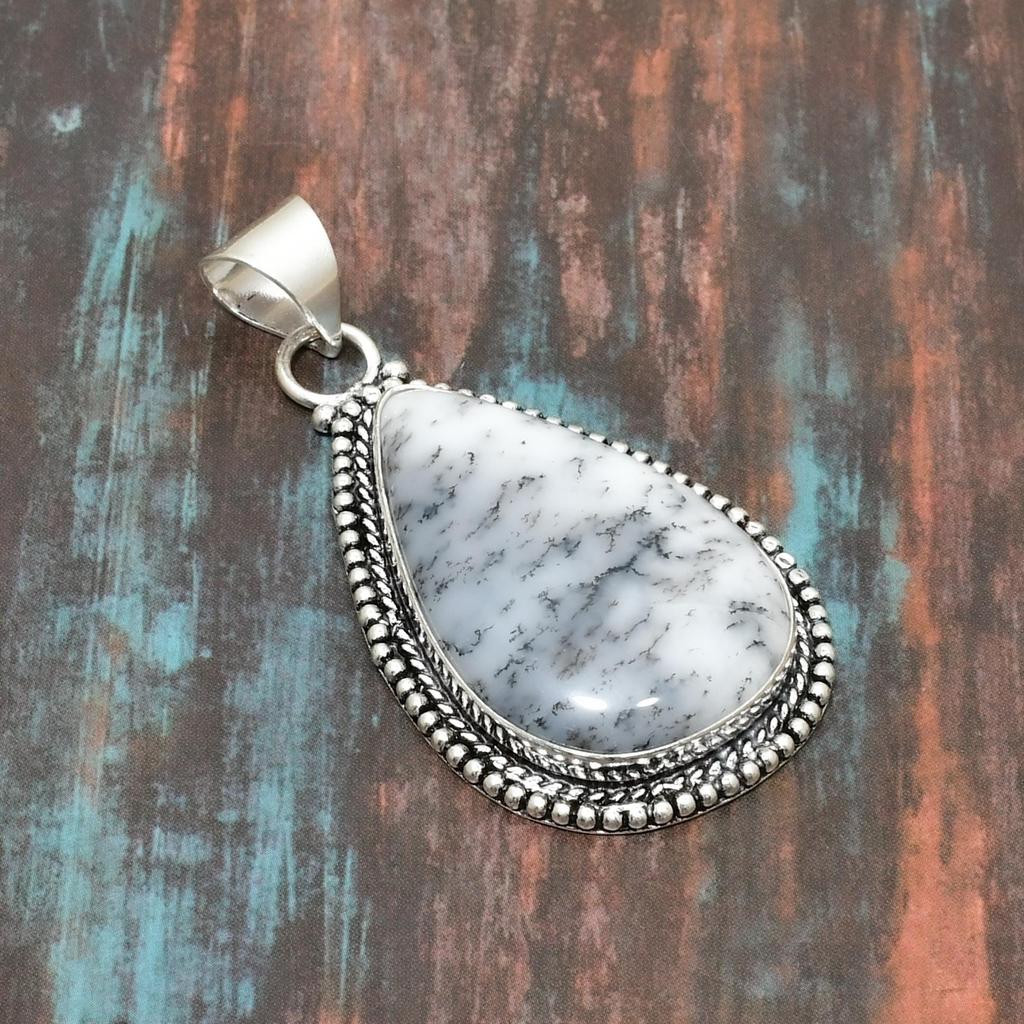 Dendrite Opal, Gemstone  925 Sterling Silver Handmade Beautiful Jewelry Pendant