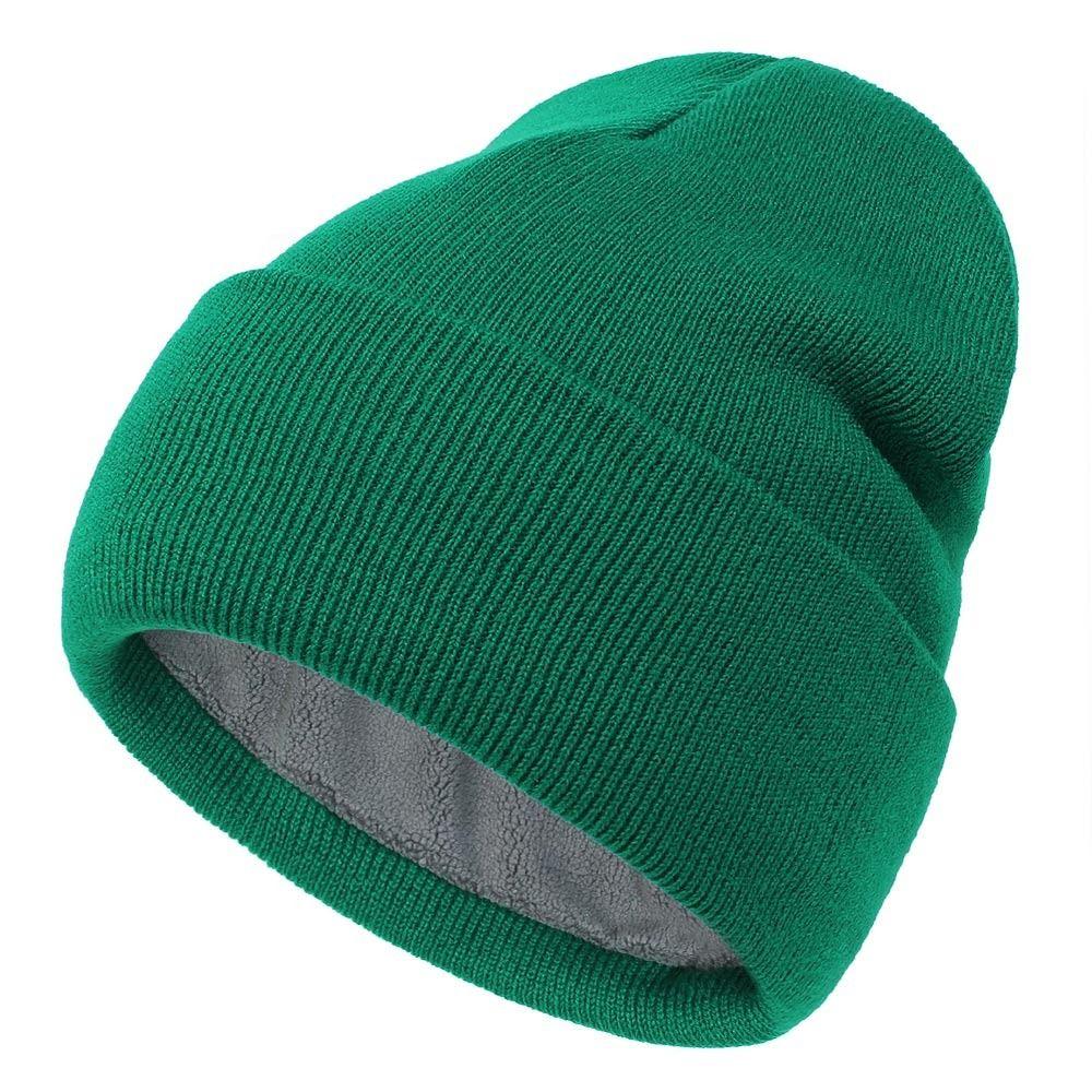 Winter Warm Cuffed Beanie Fleece Lined Ski Hats Soft Skull Cuff Cap  for Men Women