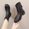 Autumn and Winter British Style Retro Boots Women's Shoes Padded Short Boots Versatile Thick Bottom Elastic Skinny Boots