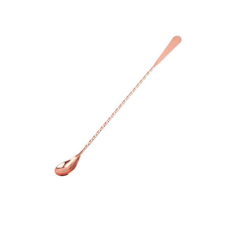 Spiral Stainless Steel Flat-Ended Bar Spoon for Cocktails, Coffee, and Tea