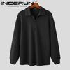 INCERUN Autumn Spring Men's Casual Loose Collared Zip Up Sweater Polo Tops