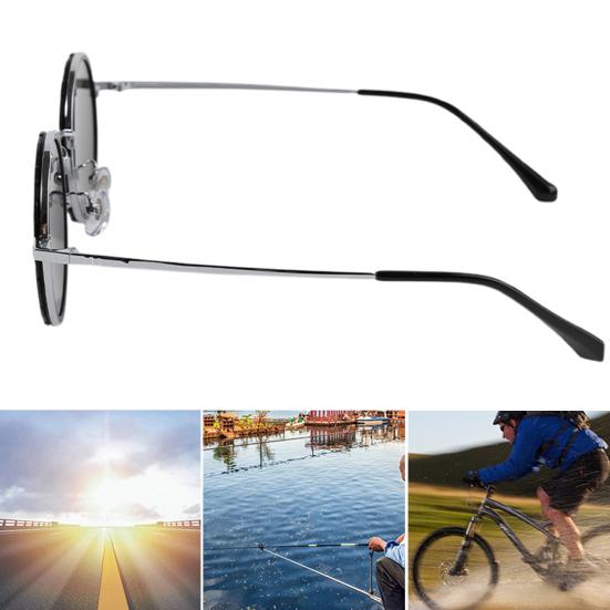 Солнцезащитные очки с регулируемым фильтром нейтральной плотности, 1-9 передач для комфорта, прозрачные поляризованные круглые очки с защитой от синего света