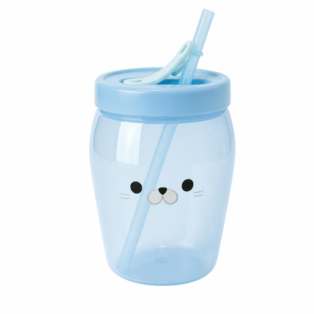 550ML Straw Cup Food Grade PP Water Bottle Large Capacity Drinking Cup