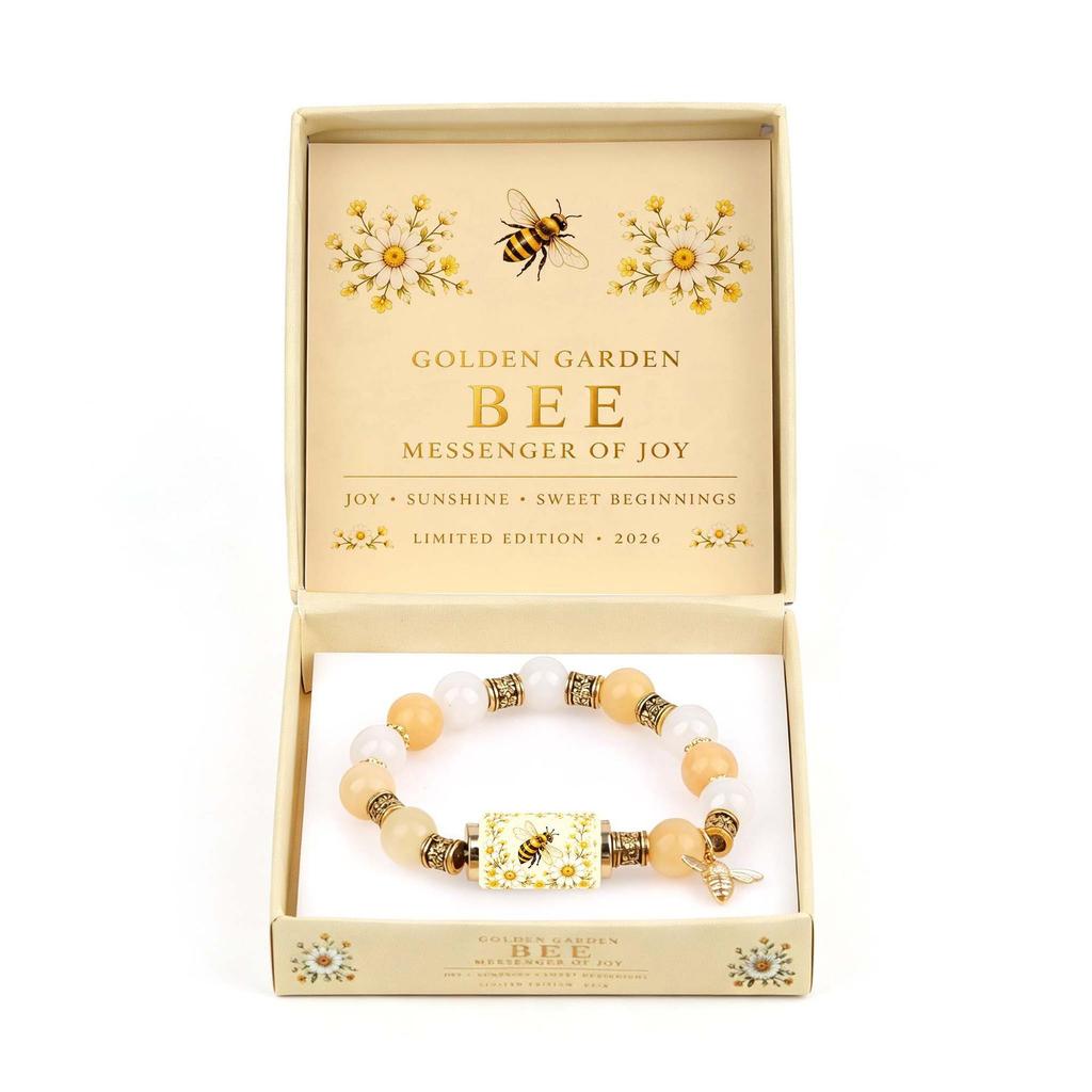 Gold Hummingbird Peace Dove Crystal Bead Bracelet, Natural Stone Unisex Daily Bracelet Gift