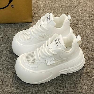 Сетчатые дышащие кеды женские новые весенне-летние спортивные туфли небольшое увеличение роста модные повседневные туфли